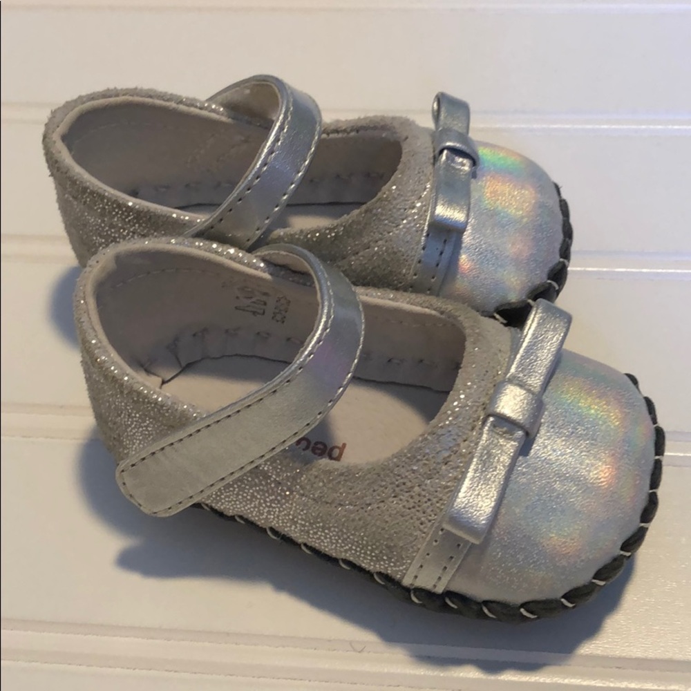 Silver pediped baby shoes 0-6 months